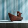 wooden fishing boat ornament