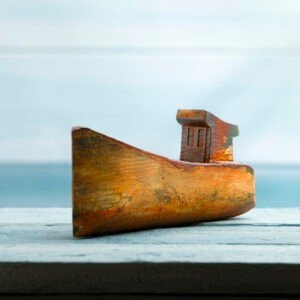 wood fishing boat ornament