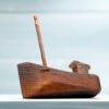 wooden fishing boat ornament