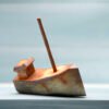 wooden fishing boat ornament