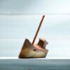 wooden fishing boat ornament